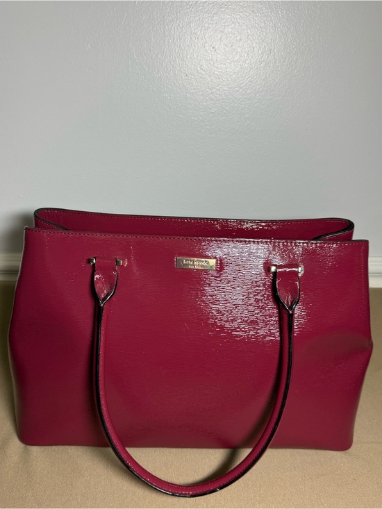 kate spade Handbags - kate spade Hot Pink Patent Tote with Gold Plaque